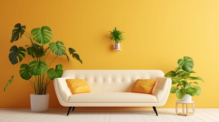 bright summer modern background bright interior generative ai