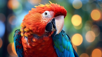 Obraz premium close up parrot bird colorful 4k UHD 8k generative ai