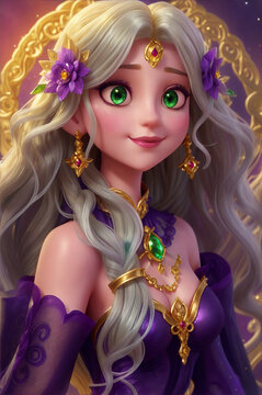 portrait of beautiful princess from magical world, generative ai