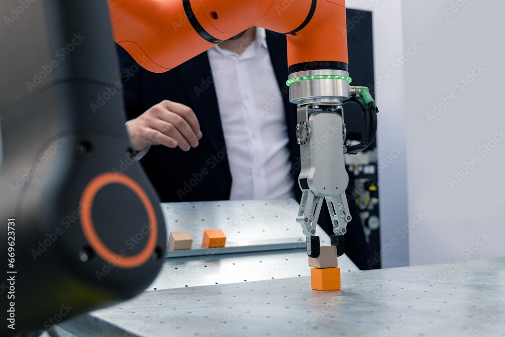 Aufkleber modern handling robot - robotic arm. smart factory