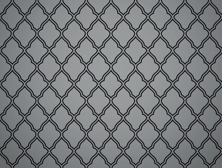 Fototapeta premium Abstract geometry pattern in Arabian style. Seamless vector background. Black and gray graphic ornament. Simple lattice graphic design