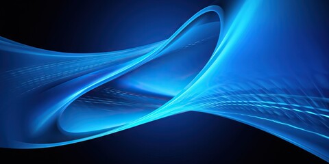 Background of flowing blue digital waves in tech design