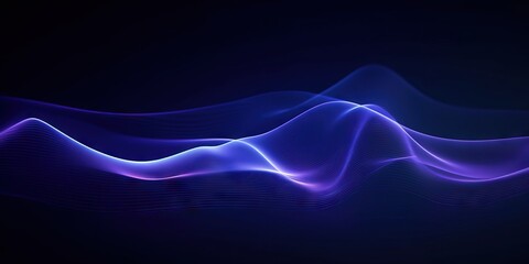 Digital waves in purple and blue tech background