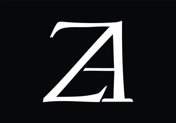 Initial monogram letter ZA logo Design vector Template. ZA Letter Logo Design. 
