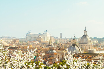 Fototapeta na wymiar skyline of Rome city at spring day, Italy