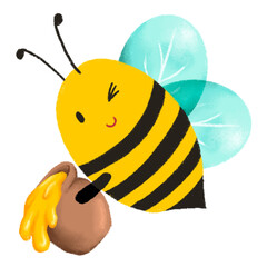 font honey bee cute bee happy spring png.
