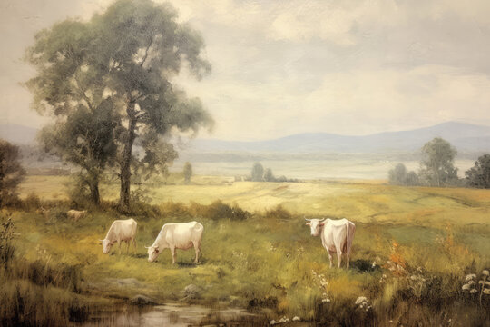 Cows Oil Painting 1
