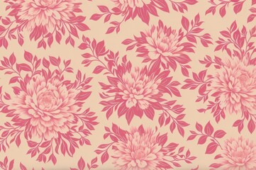 pattern dry floral branches wallpaper with cotton flower. AI Generated