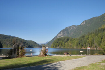 Buntzen Lake Park during the fall season in Anmore, British Columbia, Canada