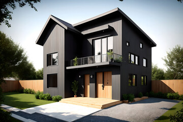 Black modern house