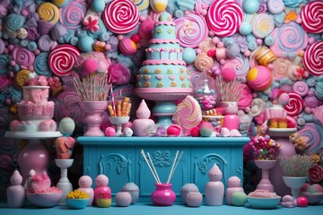 Obraz na płótnie Canvas vibrant sweets backdrop. Generative AI