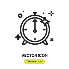 Clock icon vector. Linear-style sign for mobile concept and web design.Clock symbol illustration. Pixel vector graphics - Vector.