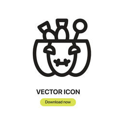 Candy Bag icon vector. Linear-style sign for mobile concept and web design. Candy Bag symbol illustration. Pixel vector graphics - Vector.
