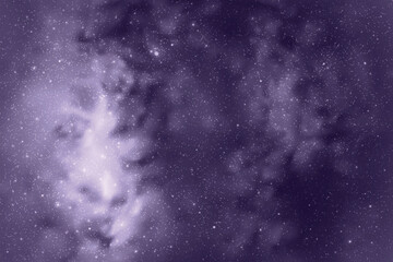 Night starry sky and Milky Way. Monochrome violet space background