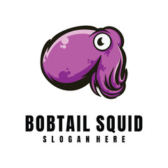 Illustration Bobtail Squid Mascot Logo