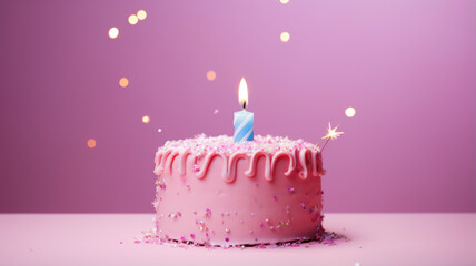 Birthday Cake in Minimalistic Style