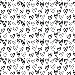 Heart shape vector seamless pattern doodle abstract background illustration