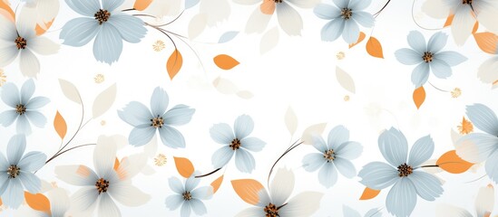 Contemporary seamless floral motif - obrazy, fototapety, plakaty