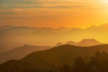 Mountains on sunset