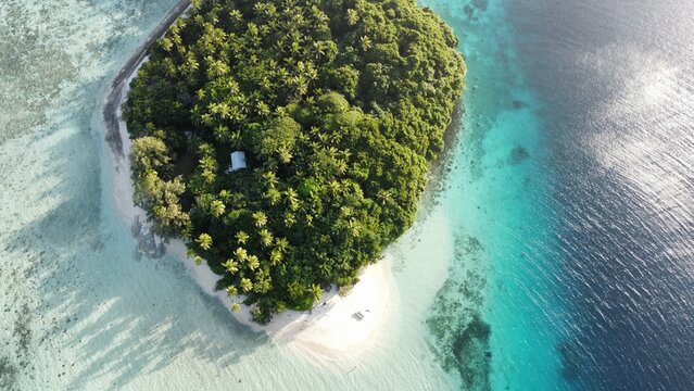 Aerial views of different islands in the Kingdom of Tonga