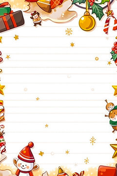 Christmas cute ornaments elaborate borders illustrate