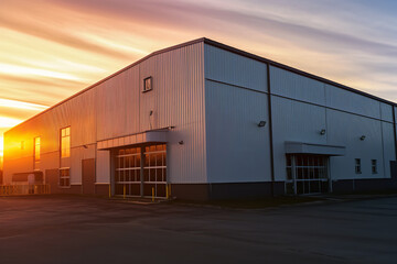 Fototapeta na wymiar factory at sunset