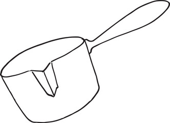 Vector hand drawn illustration of Frying pan in vintage engraved style. Isolated on white background