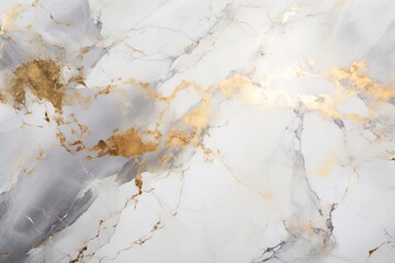 Fond abstrait lumineux, marbre blanc et or. IA générative, IA