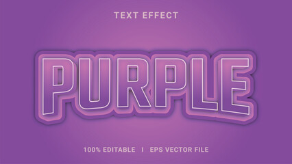 Modern editable purple text effect 3d text effect