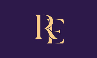 RE, ER, R, E abstract letters logo monogram