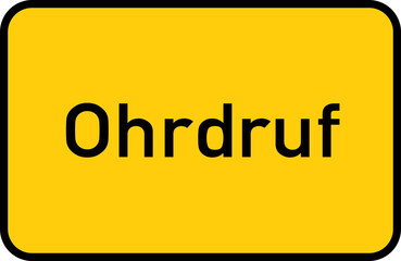 City sign of Ohrdruf - Ortsschild von Ohrdruf