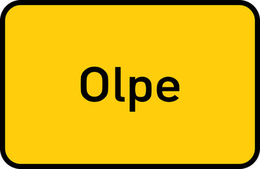 City sign of Olpe - Ortsschild von Olpe