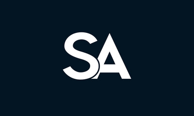 SA AS Letter Linked Luxury Premium Logo