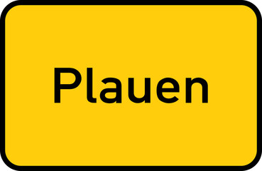 City sign of Plauen - Ortsschild von Plauen