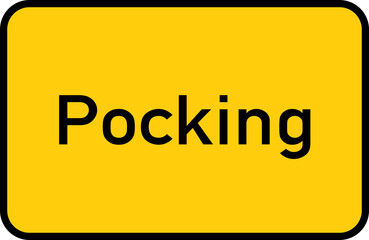 City sign of Pocking - Ortsschild von Pocking