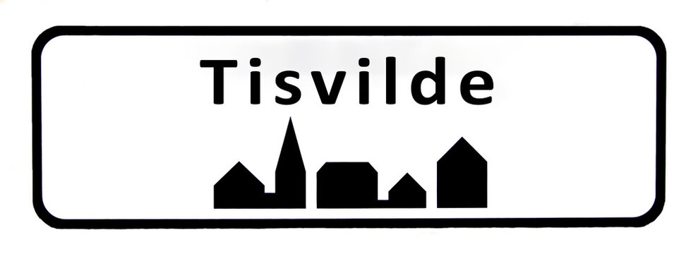 City sign of Tisvilde - Tisvilde Byskilt