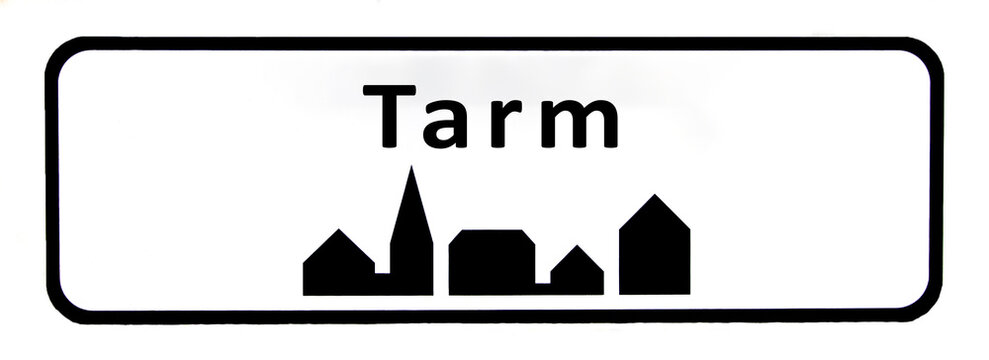City sign of Tarm - Tarm Byskilt
