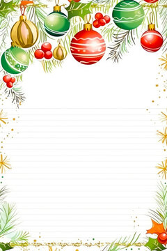 Christmas ball elaborate borders illustrated notepad