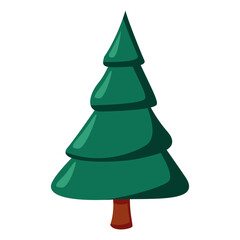Winter colorful cartoon Christmas tree