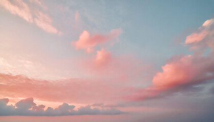 heaven dusk pastel sky horizon scene with fluffy coral pink clouds hd phone wallpaper ai generated - obrazy, fototapety, plakaty