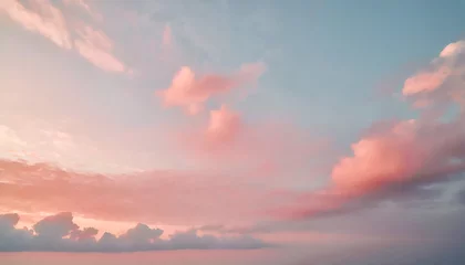 Foto op Canvas heaven dusk pastel sky horizon scene with fluffy coral pink clouds hd phone wallpaper ai generated © Emanuel