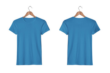 Women's Casual Slim Fit Short Sleeve Deep Teal Tight T-Shirts on a Classic Wooden Hanger