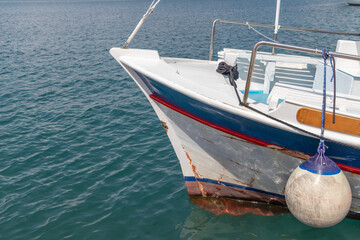 hull of a boat with buoy