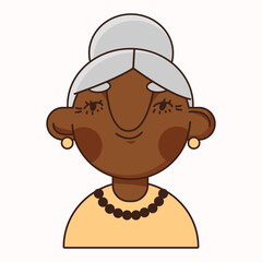 Avatar of senior elderly woman isolated