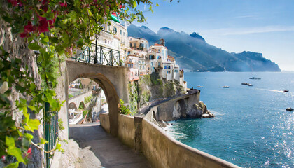 the charm of the amalfi coast - obrazy, fototapety, plakaty