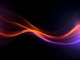 Fotobehang Dark abstract curve and wavy background with gradient and color, Glowing waves in a dark background, Curvy wallpaper design © Akilmazumder