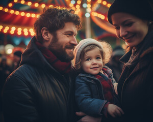 A family enjoying a day at an amusement park