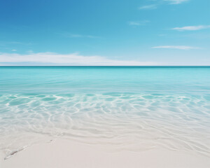 Fototapeta na wymiar A pristine beach with crystal-clear water