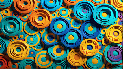 Fototapeta premium Paper craft wave abstract colorfull background wallpaper 