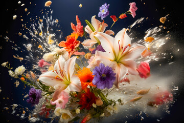 Fototapeta na wymiar Time-lapse of flowers blooming in fast motion.